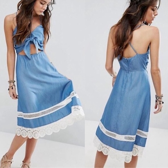 Lovers + Friends Denim Saffron Cutout Dress - Picture 2 of 5